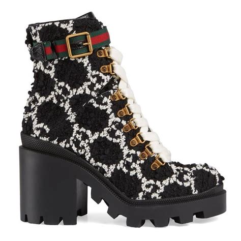 gucci tweed combat boots|Gucci shoes for women.